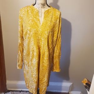 Mustard long sleeve dress L tall